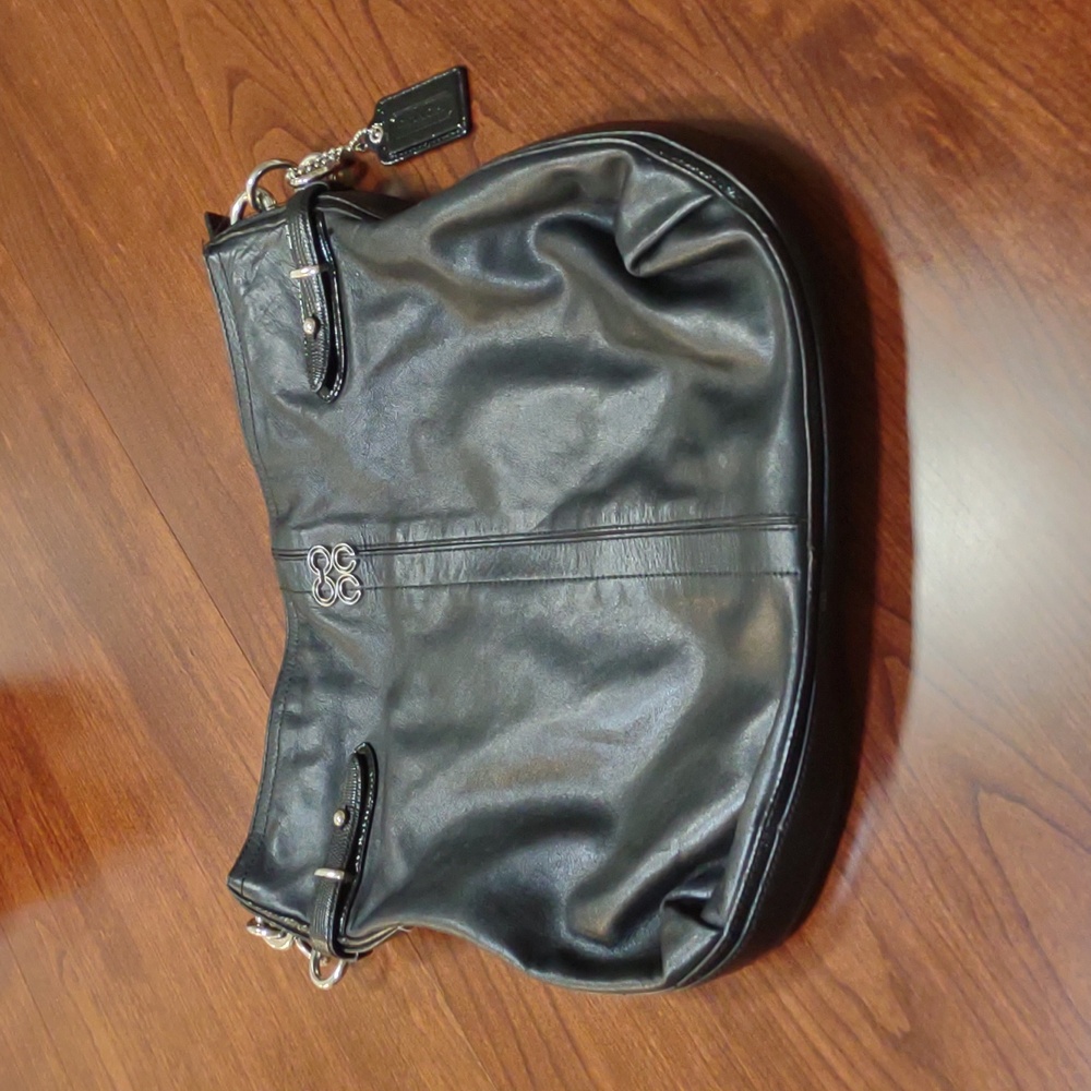 COACH Black Leather Colette shoulder Strap Bag #16413